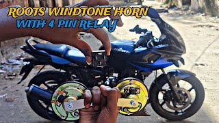 Roots Windtone Horn With 4 Pin Relay  Pulsar 220F  Peter Vlogs Tamil [upl. by Holms]