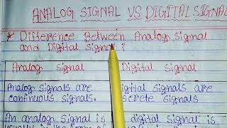 Analog signal vs digital signal in hindidifference between analog signal amp digital signal in Hindi [upl. by Rehsu]