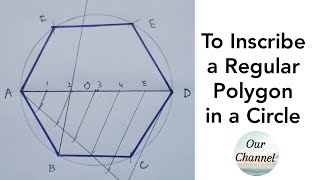 Inscribe a Regular Polygon in a given Circle  Engineering Drawing [upl. by Lednahs]