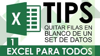 Quitar filas en blanco de un set de datos en Excel 2016 [upl. by Weeks]