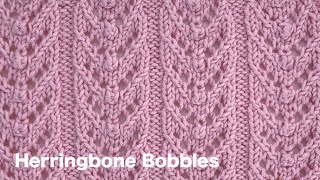 Herringbone With Bobbles  Knitting Stitch Patterns [upl. by Onra180]