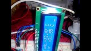 MLX90614 IR temp sensor with dspic30f and I2C lcd display [upl. by Ocramed]