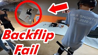 Kids Learning Backflip On Scooter Insane Fails [upl. by Amrac]