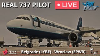 Real 737 Pilot LIVE  Fenix Airbus A320  Belgrade – Wroclaw  Fly 2 High Scenery [upl. by Bowles]