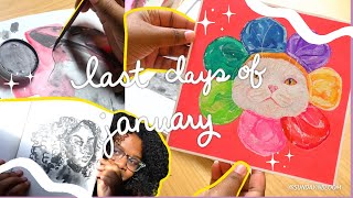 ★ Finishing January Sketchbooking Framing amp Other Stuff  STUDIO VLOG 3 ★ [upl. by Anohs]