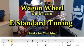 Wagon Wheel  Darius Rucker Bass Cover with Tabs [upl. by Naujyt151]