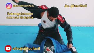 Estrangulamento de lapela da montada jiujitsu fácil jiujitsu básico  constantino [upl. by Annazor]