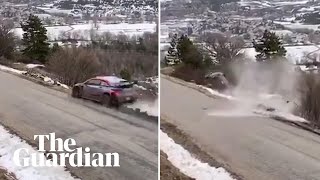 Ott Tanak walks away after dramatic crash in Monte Carlo Rally [upl. by Mini628]