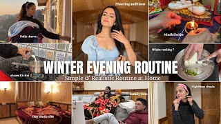 WINTER EVENING ROUTINE 🌙 daily chores simple realistic habits nighttime rituals  family time [upl. by Adnoraj]