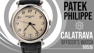 Patek Philippe Calatrava Officers Watch 5053G001 [upl. by Abijah]