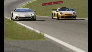 Battle Ruf CTR3 Clubsport vs Lamborghini Aventador S at Circuit Interlagos [upl. by Nagn673]