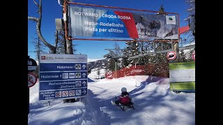 Pista di slittino di Croda Rossa Sesto Pusteria  ski area 3 Cime3 Zinnen  Dolomiti Superski [upl. by Mercier]