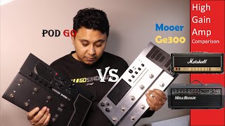 Pod Go Vs Mooer GE300  High Gain Amp comparison  JCM800 and Mesa Boogie Mark 4 [upl. by Kennith]