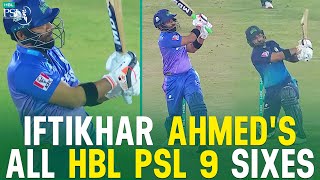 🎥 All Iftikhar Ahmeds Sixes in HBL PSL 9  Pakistan Super League [upl. by Pine]