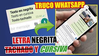 ✅Como crear texto en negrita cursiva y tachado en WhatsApp Truco [upl. by Rector]