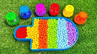 Satisfying Video l How to Make Rainbow Lollipop Slime with Stress Balls Cutting ASMR [upl. by Takken136]