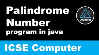 Program To Check for Palindrome Number in Java by Deepak [upl. by Brost]