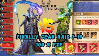 Watcher Of Realms Gear Raid 119 F2P [upl. by Ikir]