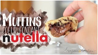 Comment faire des MUFFINS au NUTELLA  ∆ Meilleure RECETTE pâte muffins sans lait [upl. by Adnohsek]