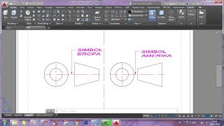 simbol EROPA DAN AMERIKA teknik Autocad 1 [upl. by Lexi]