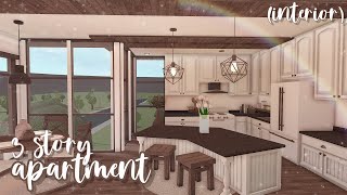 3 story apartment interior  full tour ♡  bloxburg speedbuild  luminto [upl. by Ykroc150]