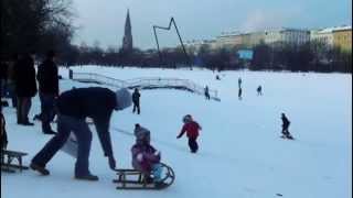 B  Görlitzer Park Görli in winter  Berlin Kreuzberg [upl. by Mufi]