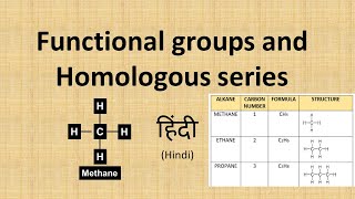 Functional groups and Homologous series in Hindi [upl. by Simon637]