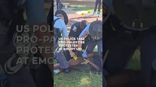 US police tase handcuffed Palestine protester at Emory University [upl. by Colyer212]