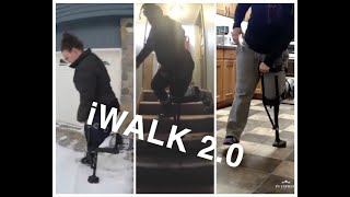 iWALK 20 on stairs snow and ice  Leg Crutch  Broken Ankle 101 [upl. by Githens229]