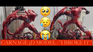 pt2 Carnage 3D Model Painting Project 😢🥺 I Broke my statue Repair on the fly😥😭 carnage 3dmodel [upl. by Germaun]