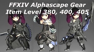 FFXIV Alphascape Gear Item Level 380 400 405  Stormblood [upl. by Einnel]