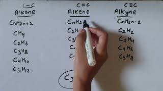 Trick to identify alkane alkene alkyne  Alkane  Alkene  Alkyne  general formula [upl. by Snowber957]