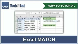 How to use the MATCH function in Excel [upl. by Eiggam399]