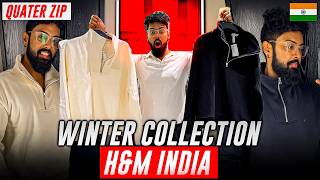 HampM latest WInter Collection 2024  Best Quarter Zip Sweatshirts amp hoodies  HampM india try on haul [upl. by Ilojna]