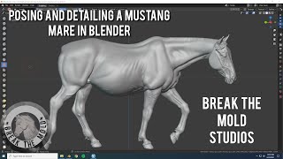 Sculpting and Posing a Mustang Horse in Blender [upl. by Heffron]