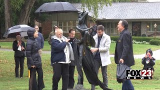 Video Tulsa Historical Society and Museum celebrates new Marjorie Tallchief statue launch of Maria [upl. by Amikay]