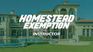 Homestead Exemption Amount in Florida  Ask the Instructor [upl. by Kloman]