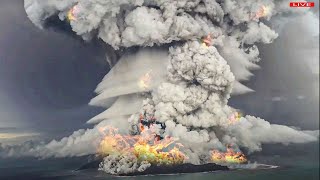 Horrible today massive eruption Japan Sakurajima volcano sent smoke as high as 5000 meters into sky [upl. by Anialahs556]