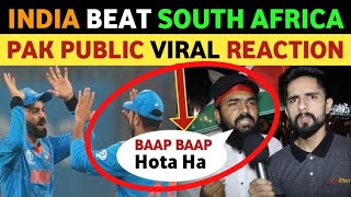 INDIA BEAT SOUTH AFRICA VIRAL PAKISTANI PUBLIC REACTION ON INDIAS WIN WORLD CUP 2023  REAL TV [upl. by Atteirneh]