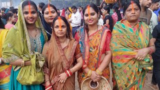 सुबह 3 बजे ही उठ गए थे सब लोग की छठ पूजा सूर्य देवता को अर्घ देने का समय chhathpuja minivlog view [upl. by Eneroc838]