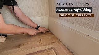 Refinish Hardwood floors with Me  English Chestnut Stain with Satin Finish [upl. by Currier319]