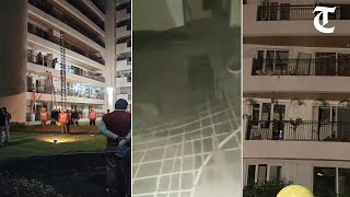 Apartment roof collapses in Gurugram housing complex many feared trapped [upl. by Ruperta]