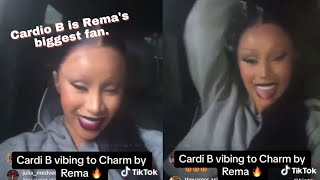 Cardi B Vibing to Remas song she is a big fan [upl. by Tarsuss]