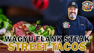 AMAZING WAGYU Flank Steak Street Tacos  Cooked in the Pizza Oven [upl. by Hawker]