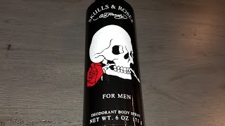 Skulls amp Roses Deodorant Body Spray for Men by Ed Hardy Mens Fragrance Product Review [upl. by Alitha768]