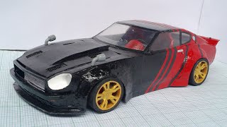 118 scale build custom widebody Nissan 240z powered by a  Twin Turbo LSX v8 engine [upl. by Ordisy]