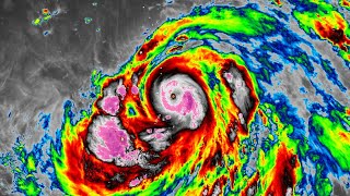 Infrared Satellite Animation of Super Typhoon Hagibis 2019 [upl. by Ateerys]