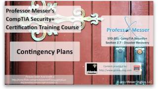 Understanding Contingency Plans  CompTIA Security SY0301 27 [upl. by Asfah]