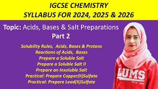 IGCSEGCSE Chemistry Topic Acids Bases amp Salt Preparations Part 2 of 4 [upl. by Nnaeed]