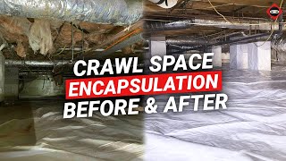 Crawl Space Encapsulation Before and After Timelapse  w Insulation and Dehumidifier [upl. by Aprilette]